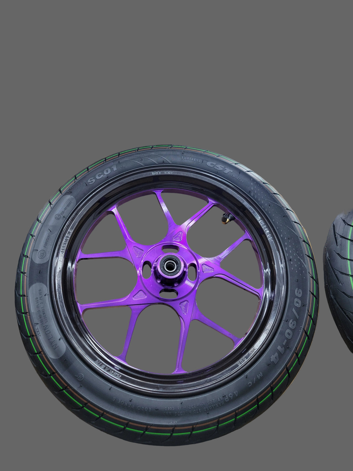 14 inch Purple with black lip supermotos