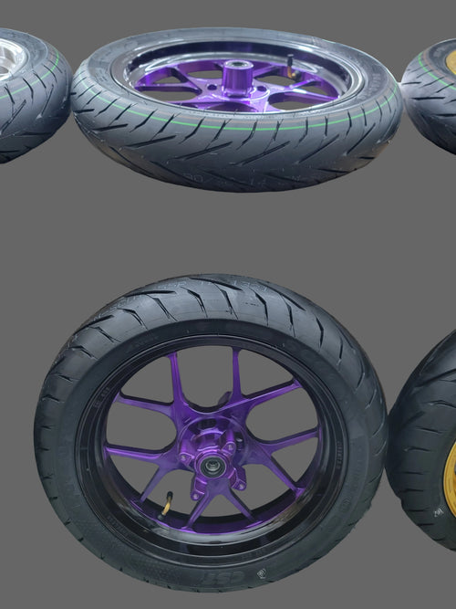 14 inch Purple with black lip supermotos