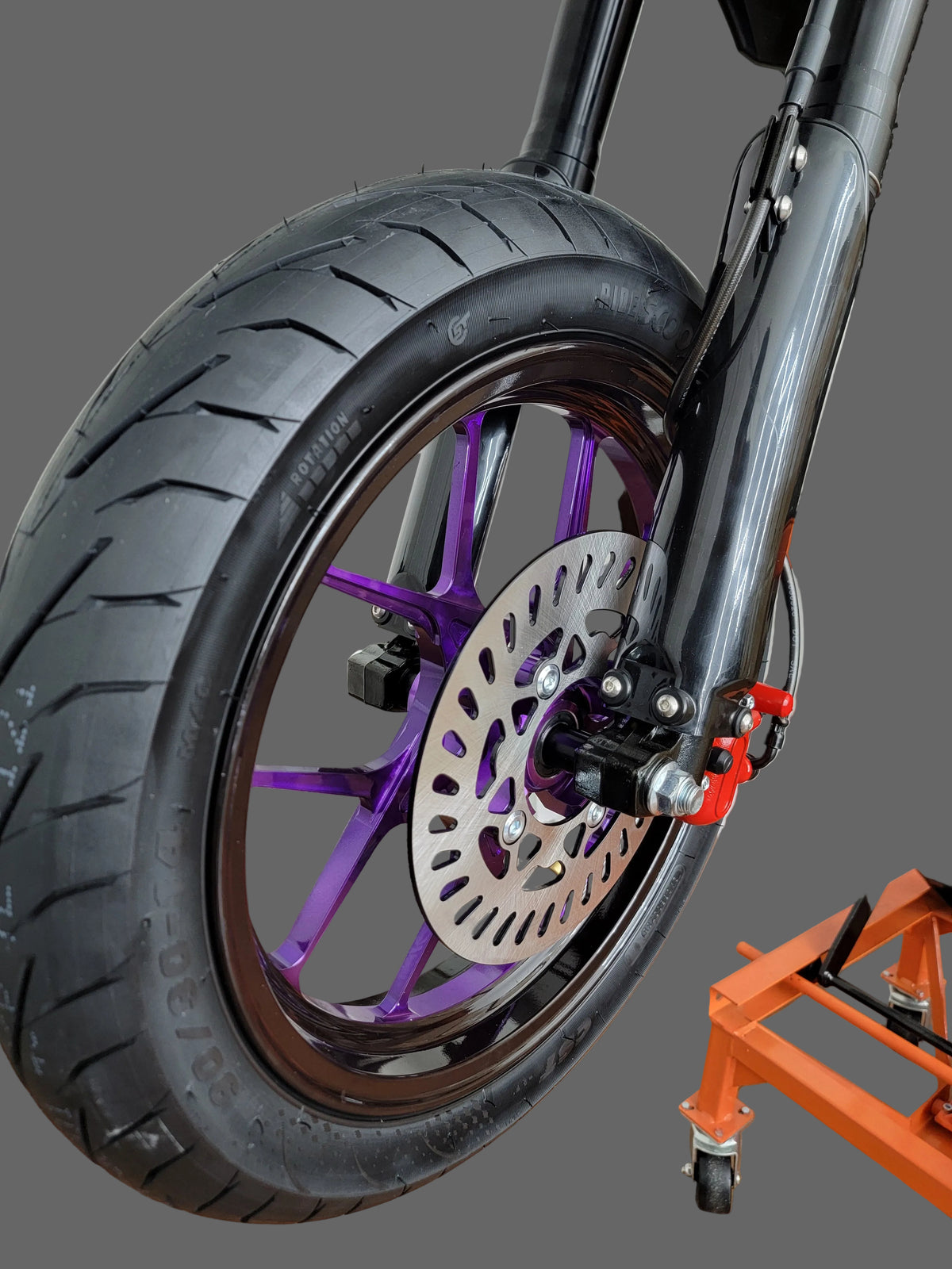 14 inch Purple with black lip supermotos