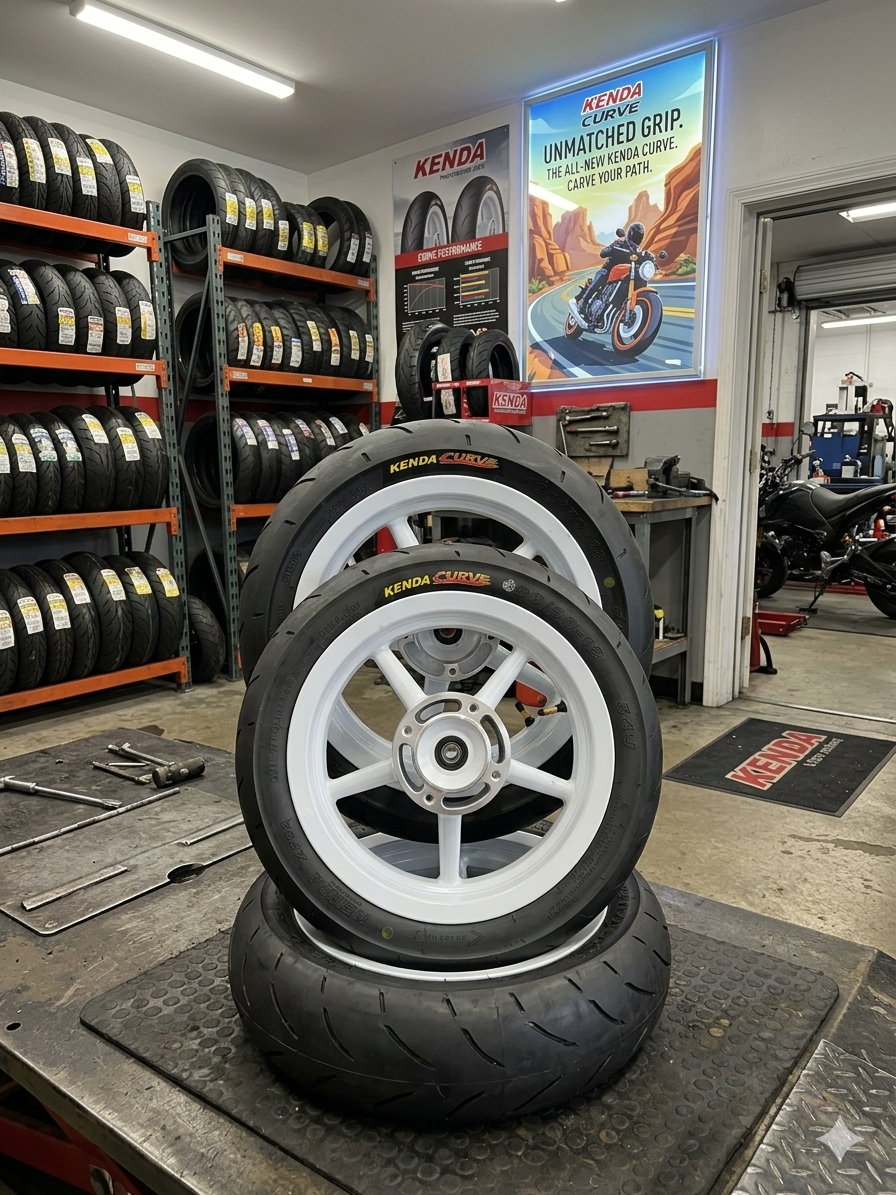 12" White Supermoto Wheel Set – Fits Electric Pit Bikes