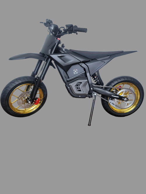 14 inch CNC gold supermoto wheels and tires.