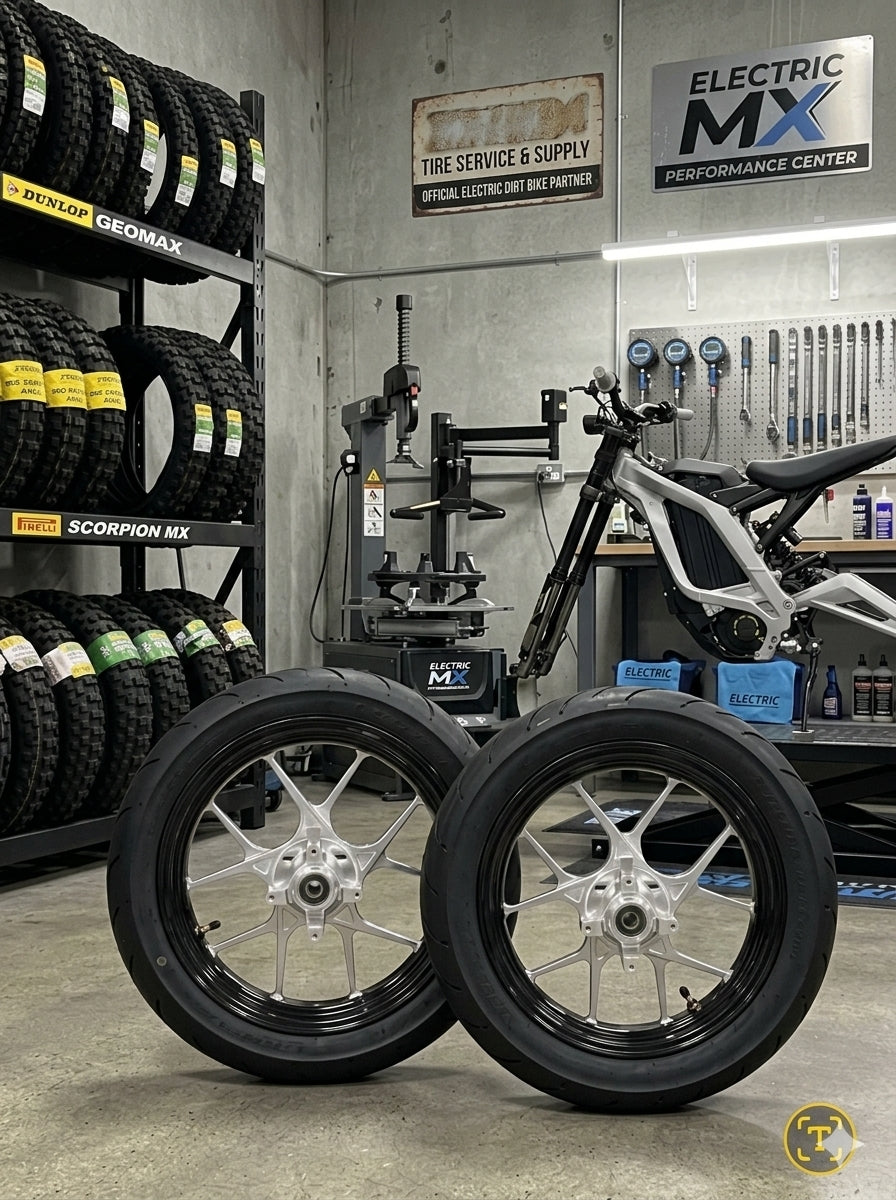 14 inch CNC silver with black lip supermotos