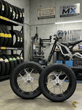 14 inch CNC silver with black lip supermotos
