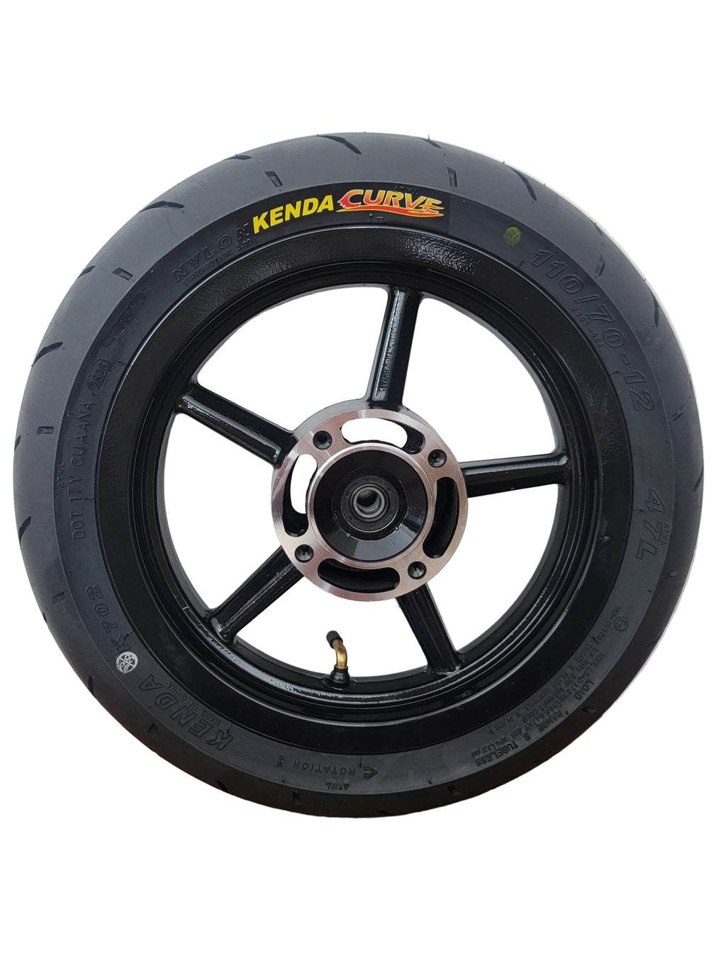 12" Black Supermoto Wheel Set – Fits Electric Pit Bikes