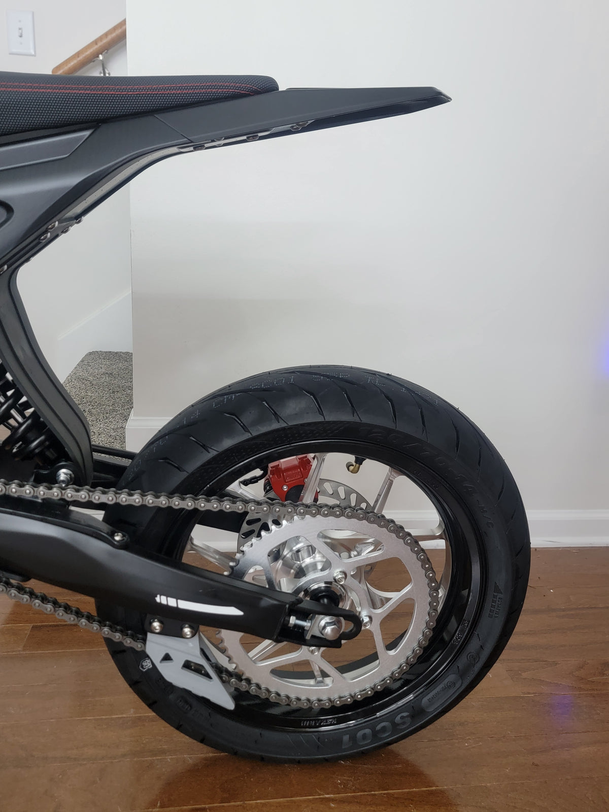 14 inch CNC silver with black lip supermotos