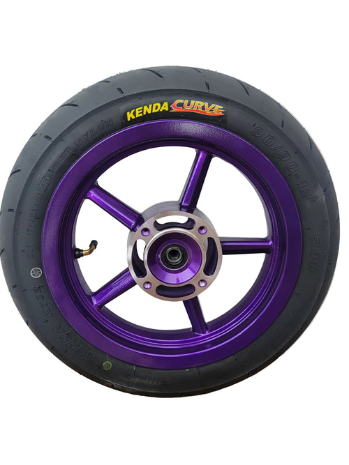 12" Purple Supermoto Wheel Set – Fits Electric Pit Bikes