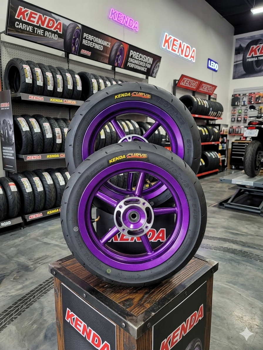 12" Purple Supermoto Wheel Set – Fits Electric Pit Bikes