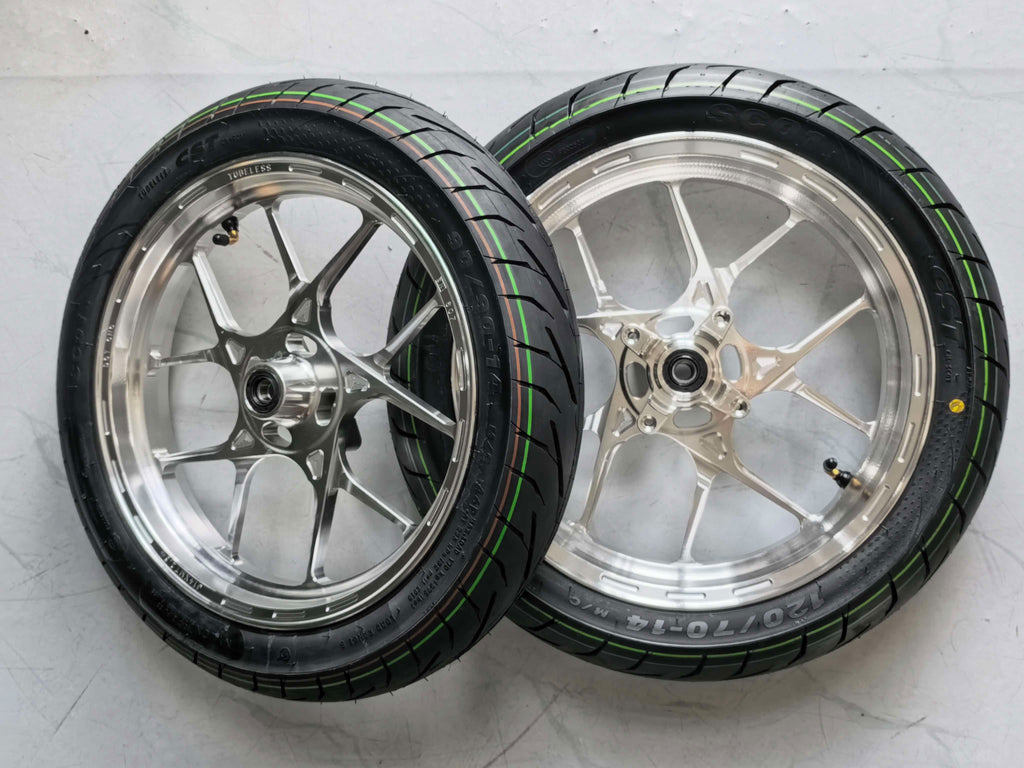 14 inch CNC all silver supermotos