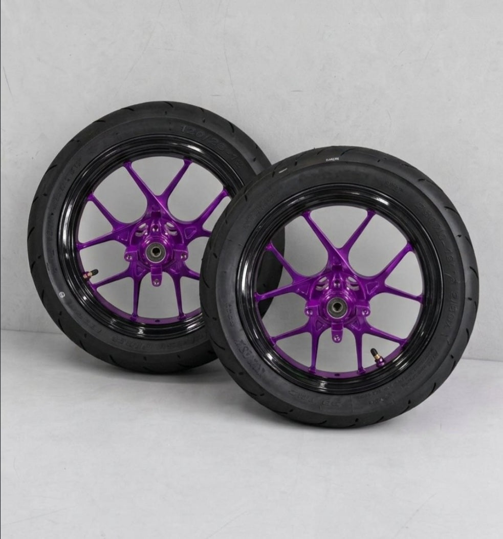 14 inch Purple with black lip supermotos